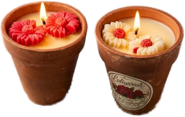 Floral Terracotta Pot candle